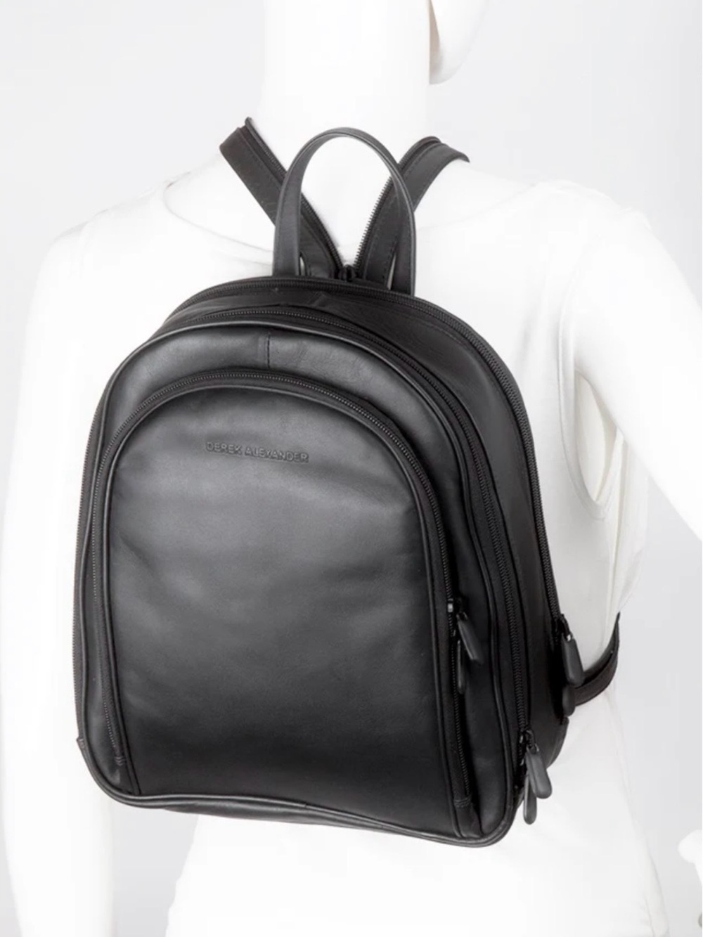 Black Leather Backpack by Derek Alexander